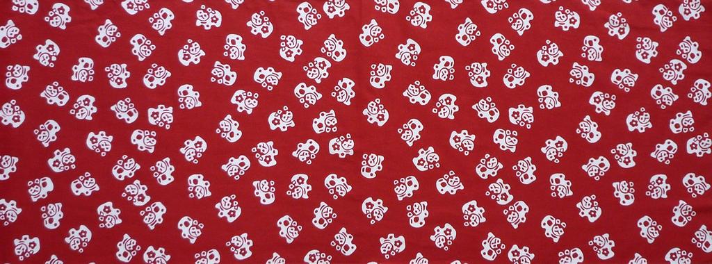Todaya Shoten Niwazome Tenugui Inuhariko 617 (Red)