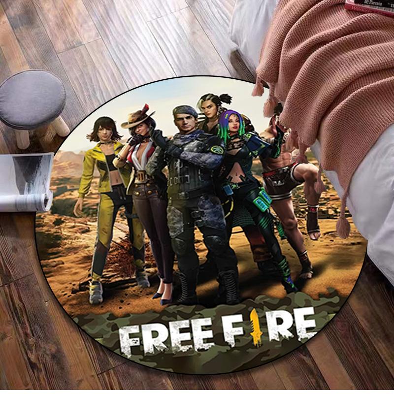 

1Pc Free fire Circular Print Rug - home decoration Carpet For Living Room Bedroom Flooring Computer Chair Area Rug 80x80cm( 31x31in)