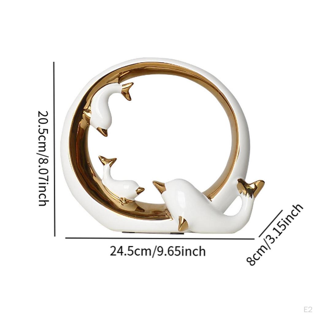 Keramik Delfine Statue Schreibtisch Sammlung Handwerk Regal Dekoration Tischplatte Ornament für Wohnzimmer