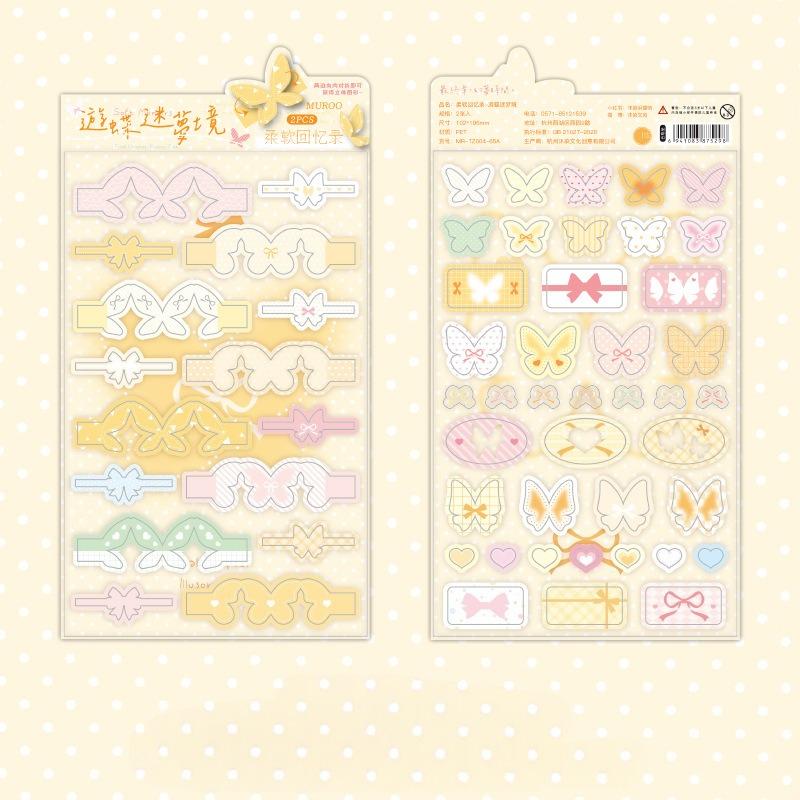 

Aesthetic Sticker Pack Cartoon Decals for Journaling Cute Layering Background Paper for Scrapbooking Kawaii Phone Case Sticker