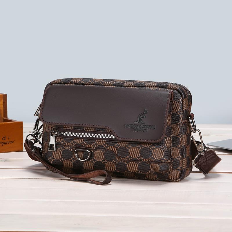

Business Men s Clutch Bags PU Leather Man s Small Shoulder Bag Multi-Functional Men Handbag Bag With Waist Strap 24cmX15cmX5cm