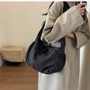 Nylon Shoulder Bag Women Casual Crossbody Bag Lightweight Waterproof Hobo Bag Large Capacity Half Moon Handbag