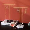 Marbled T-Shape Jewelry Rack Metal Necklace Holder Jewelry Tree Bracelet Display Stand Organizer with Hex Base