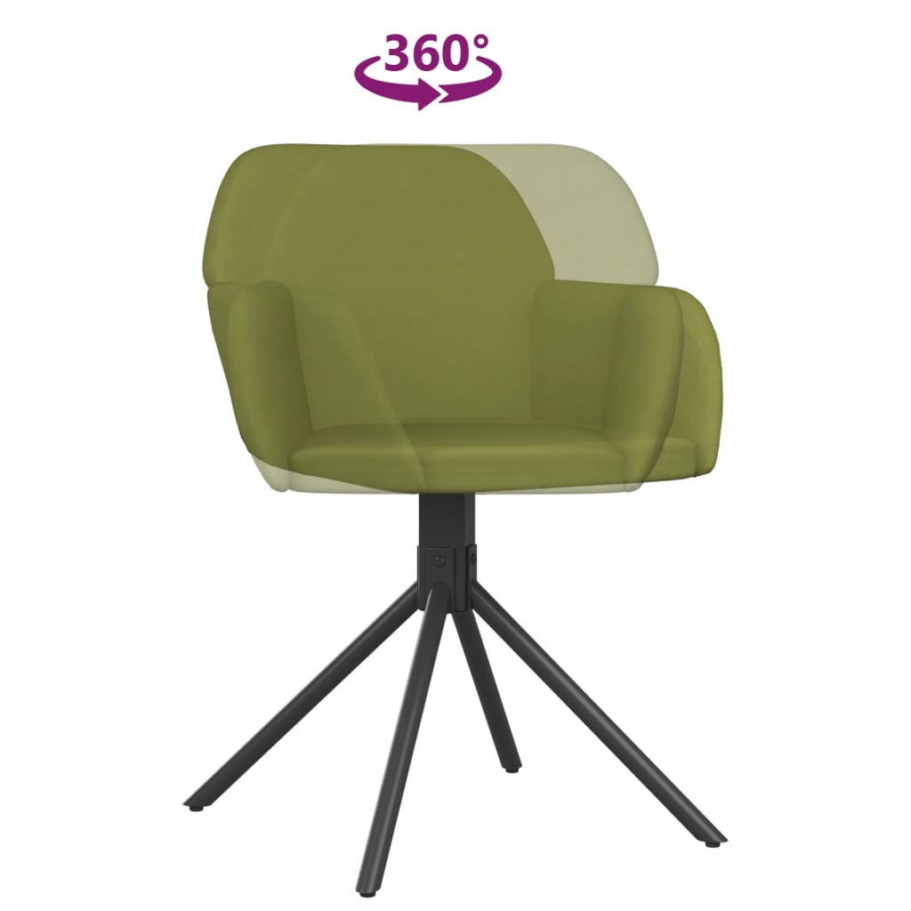 Dining Room Chairs 2 Pcs Swivel Light Green Velvet