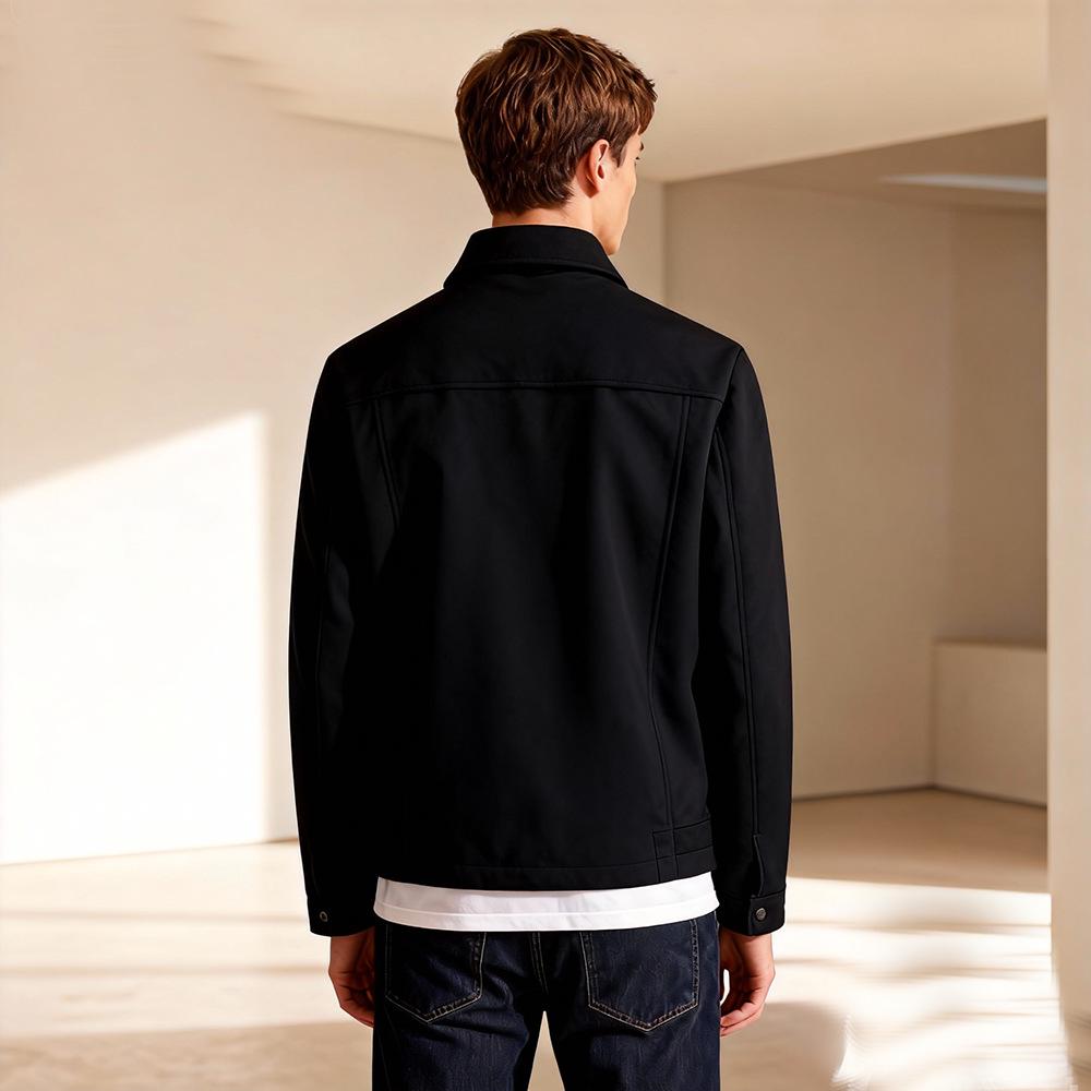 Men's Wool Coat: Single-Breasted Solid Color Autumn/Winter Fashionable Jacket