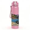 1PC Old Bridge River City Scene Print 750ml Color Plastic Sports Water Bottle Leakproof Flip Straw Lid Suitable for Sports Office Home Use