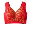 Year of the Rat Festive Red Plus Size Beautiful Back Bra - Anti-Sagging, Seamless, Fixed Cup