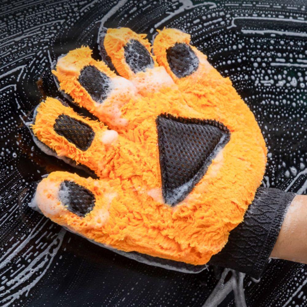 Five-Finger Cleaning Gloves Coral Fleece Car Cleaning Brush Cleaning Brush Gloves  Auto Cleaning