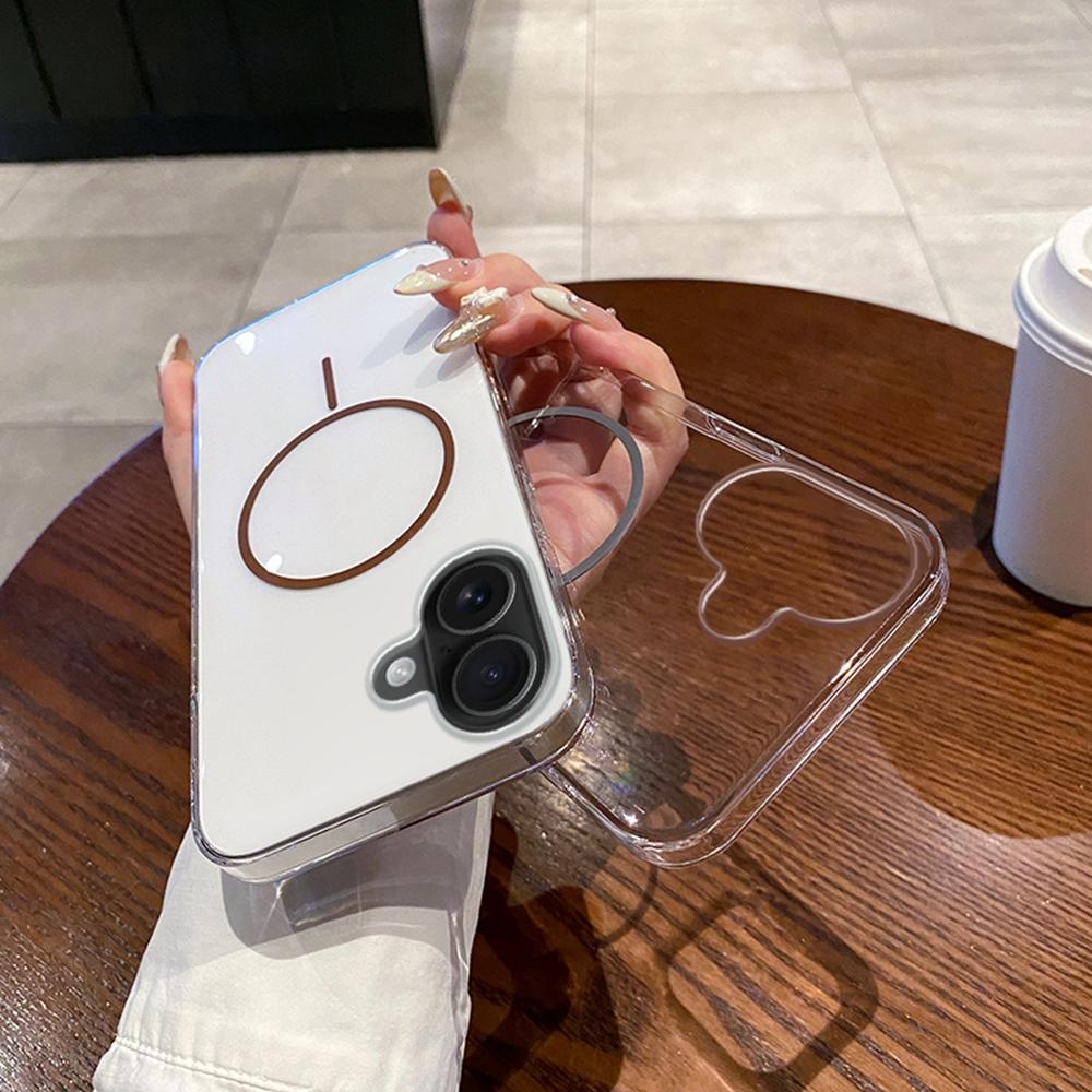 For iPhone 16 Case Compatible with MagSafe Clear Slim PC Phone Back Cover