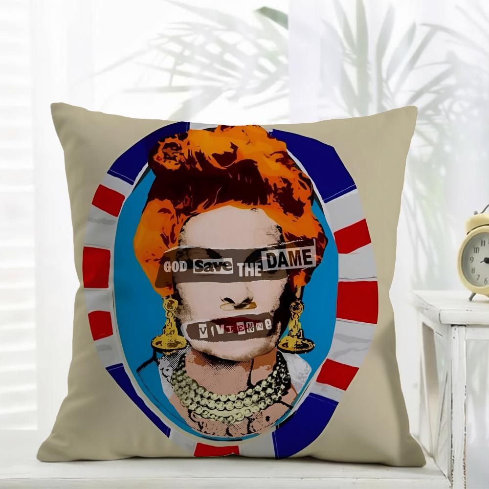 Fashion Modern S-Save The Queens Cushion Cover Daily Washable Linen Pillowcase Soft For Sofa Bed Home Room Decor