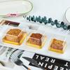 50Pcs Transparent Gold Square Plastic Dessert Egg-Yolk-Puff Box Mooncake Packaging Moon Cake Container for Baking Food Packing