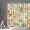 Cartoon Beige Shower Curtain Waterproof Cloth Colour Animal Butterfly White Print Bath Curtains Child Girl Bathroom Screen Set