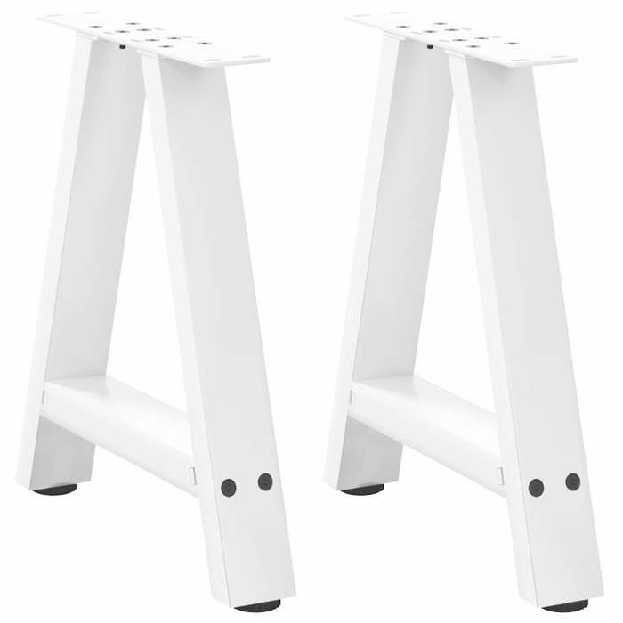 VidaXL Coffee Table Legs In A-Shape, 2 Pieces, White, 38 X (42-43) Cm, Steel 4012829