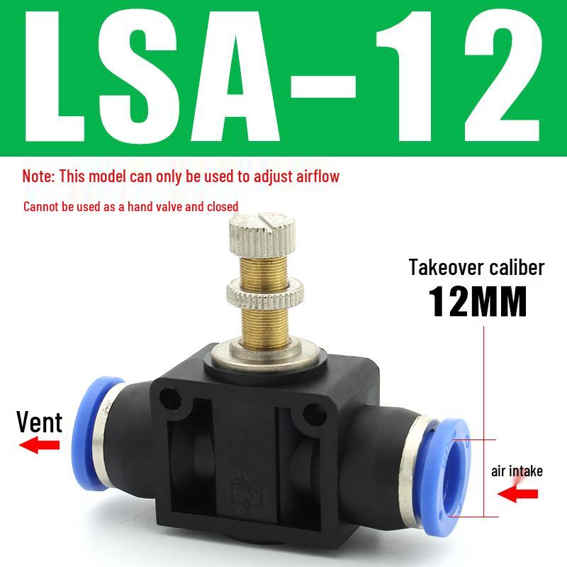 Adjustable Airflow Throttle Valve with Quick Connect (LSA 4/6/8/10mm)