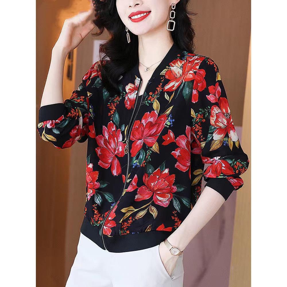 

2024 New Trendy Ins Style Chiffon Baseball Jacket for Women - Short, Versatile, and Lightweight Sun Protection for Spring and Summer. 5XL