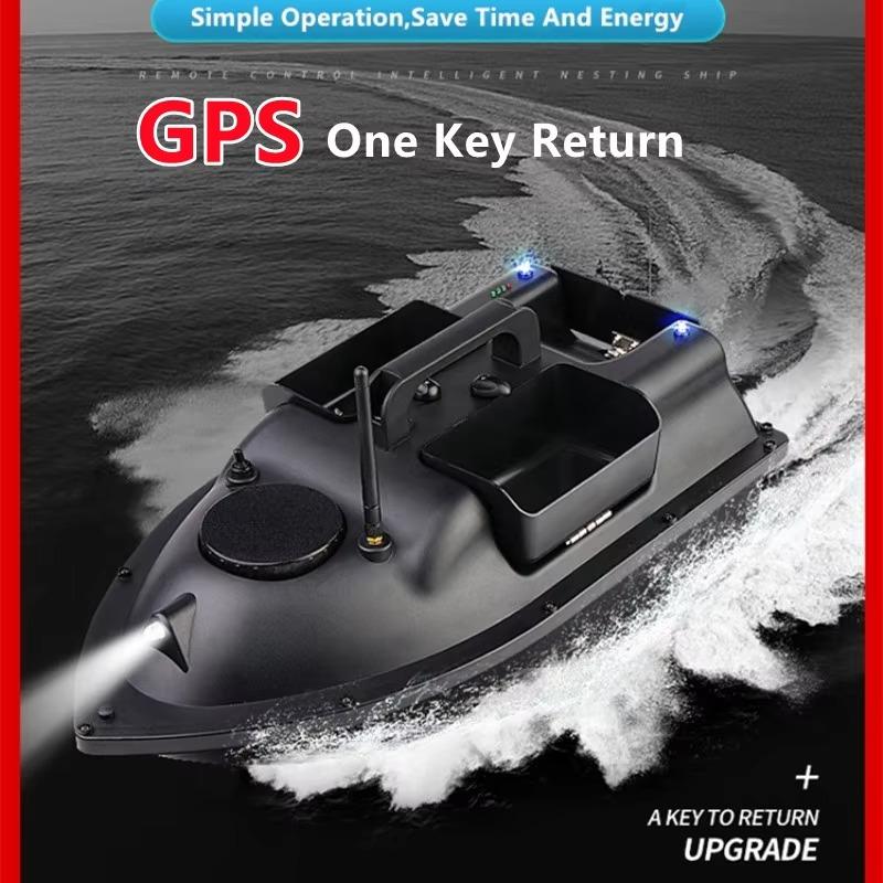 V18 GPS Futterboot - 3 Futterbehälter, Automatische Rückkehrfunktion, 5200mAh EU / 12000mAh Kabellose Fernbedienung Elektrisches Futterboot