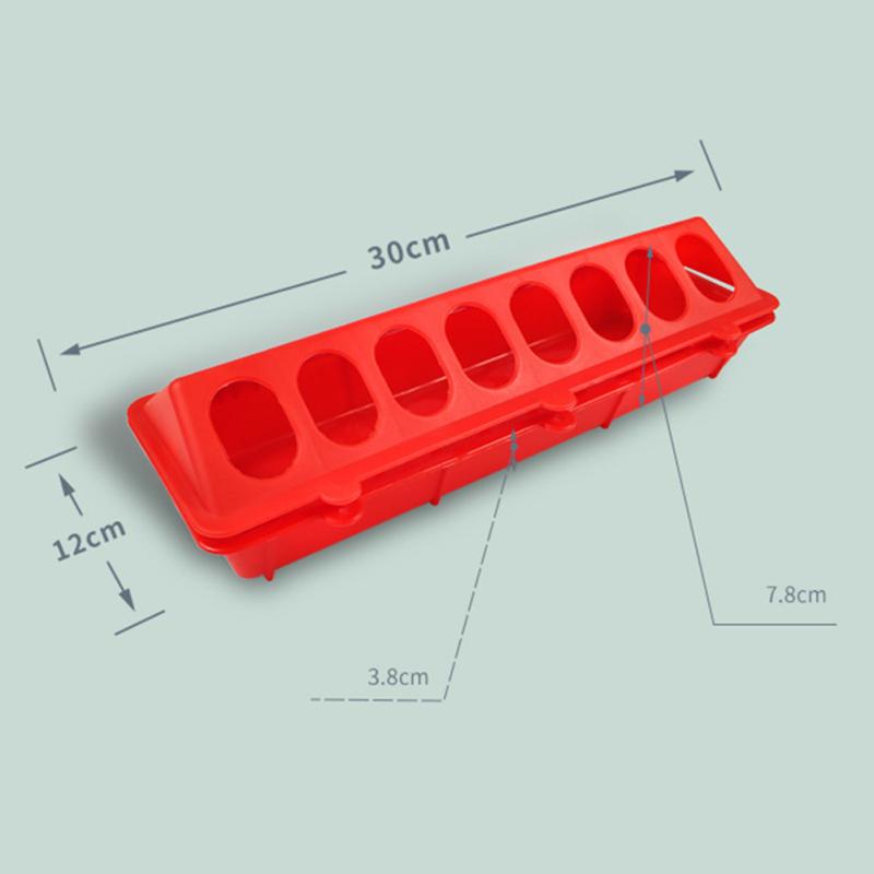 Thickened Bird  Food  Box Anti-throwing Design Convenient 3-hole Pressing Method Long Trough
