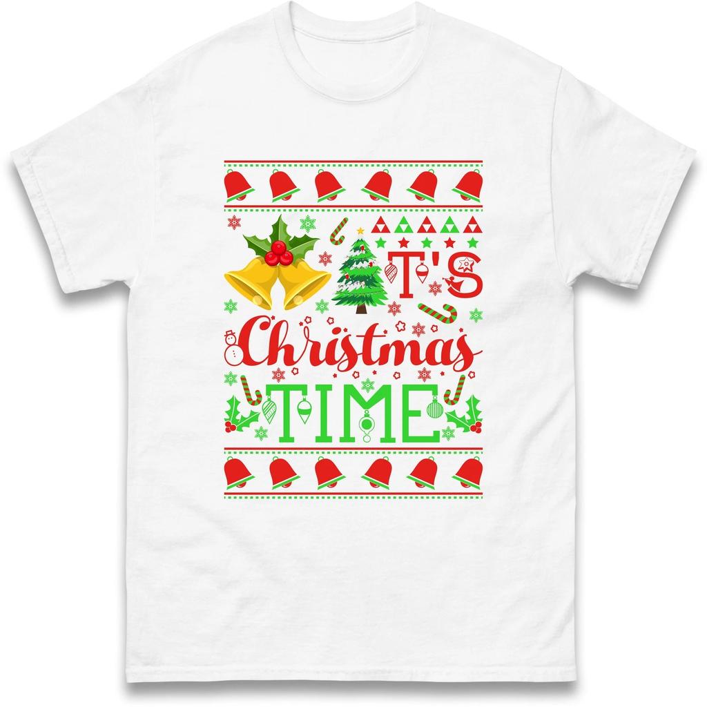 Its Christmas Time T Shirt,Christmas Tree Design Funny Holiday Unisex Gift Top