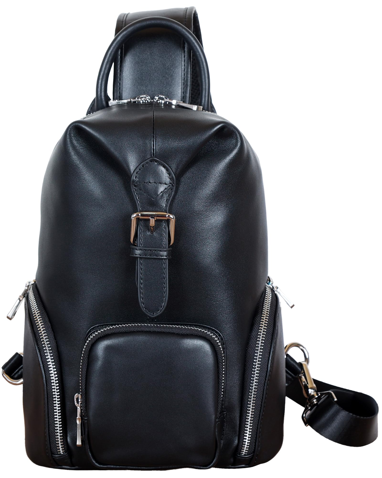 

Masa Kawa Genuine Leather Body Bag, Men s One-Shoulder Bag, Owl-Shaped, Crossbody Bag with YKK Zipper, Fits iPads on Both Sides, Waterproof, Unisex,