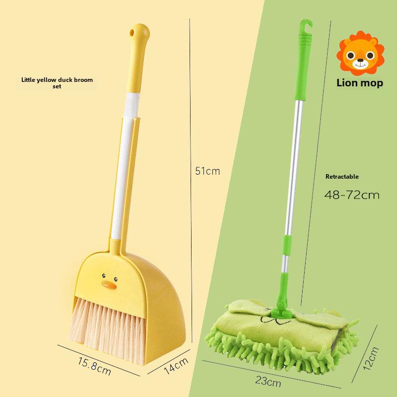 Kids' Mini Broom and Dustpan Set: Baby-Friendly Toy for Sweeping and Mopping