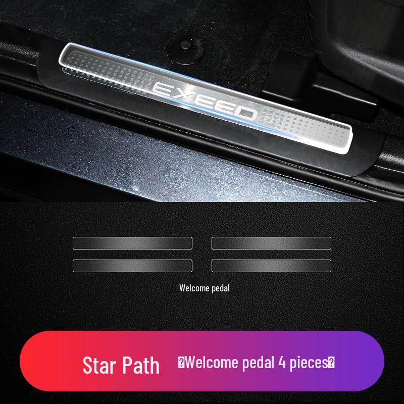 Exeed Atlantix Lingyun Vinddörr Tröskel Metallremsa TPU Transparent Skyddsfilm