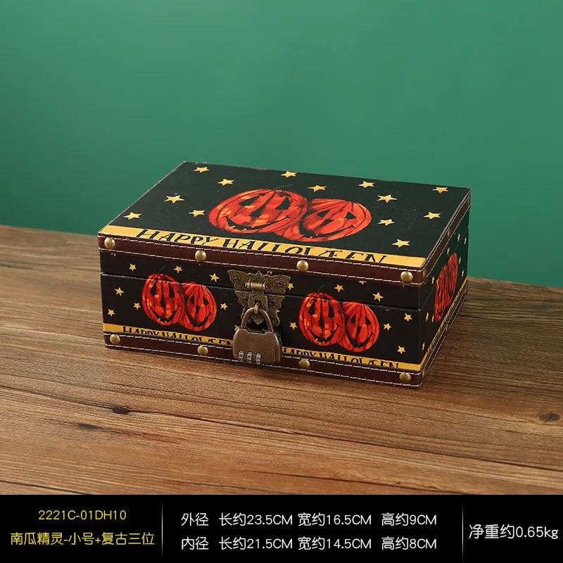 

Halloween Wooden Three-piece Storage Box Candy Box Jewelry Certificate Storage Special Gift Packaging for Ghost Festival