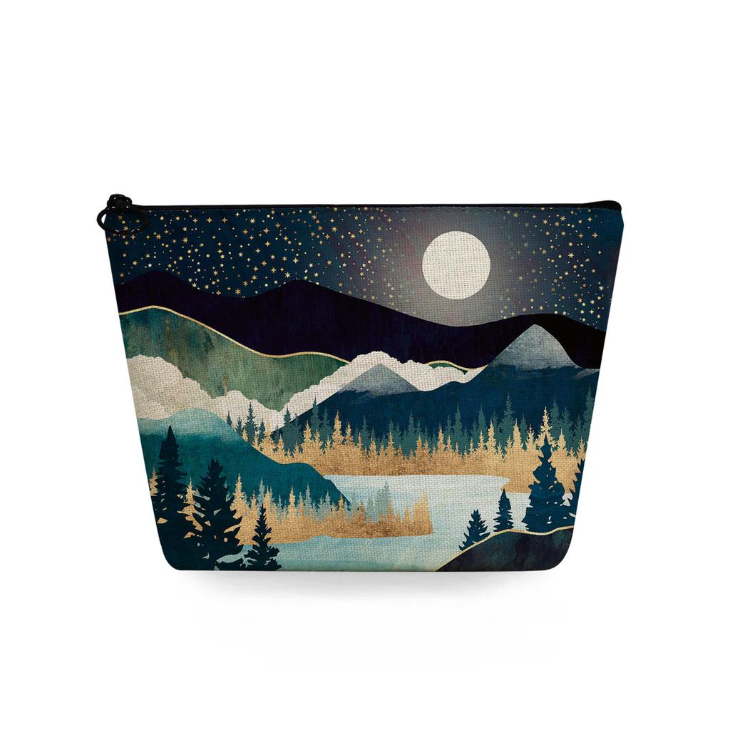 Women Landscape painting Print Cosmetic Bag Toiletries Organize Travel Storage Case 6753