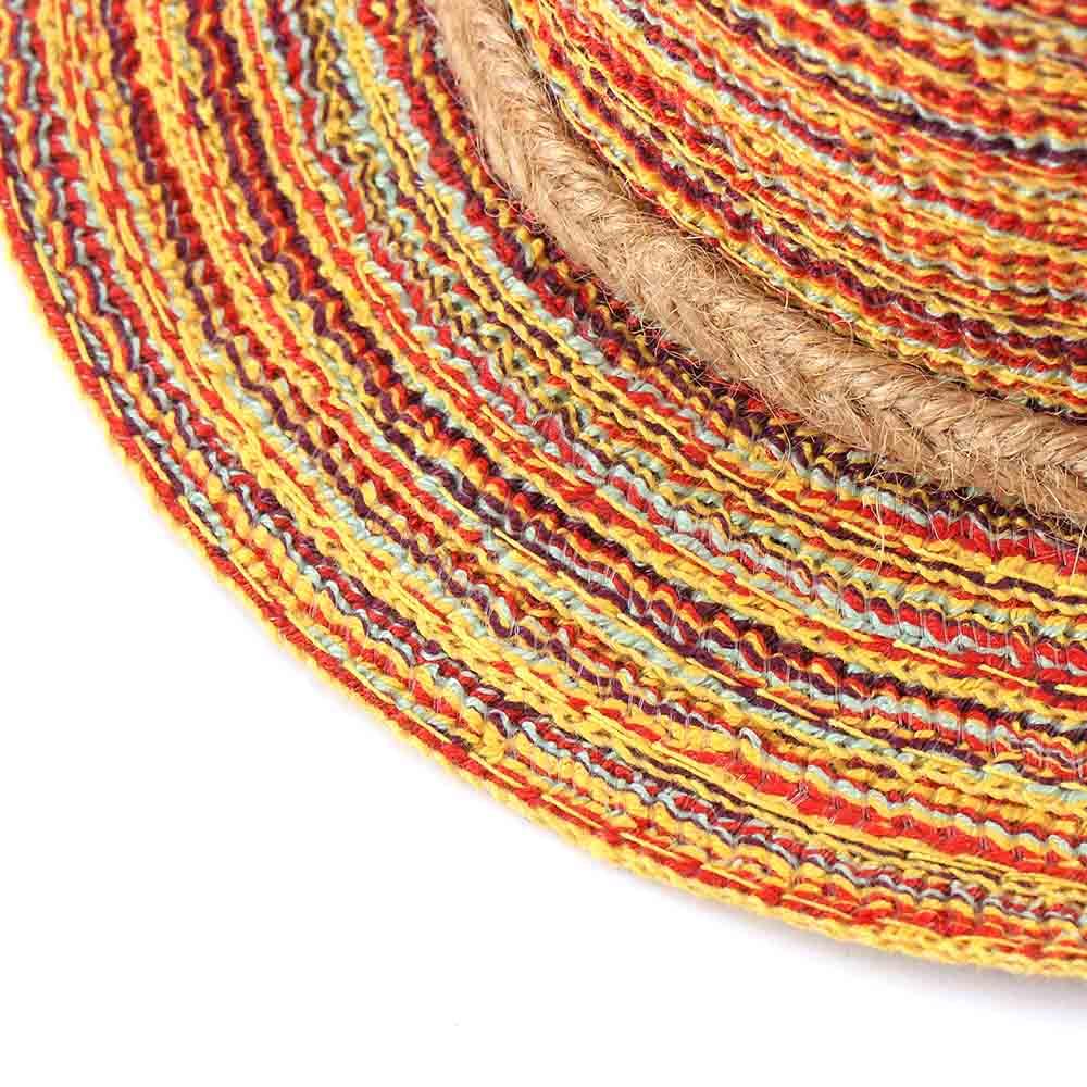 Cute Lady Colorful Women Panama Summer Sun Beach Striped Foldable Straw Hat