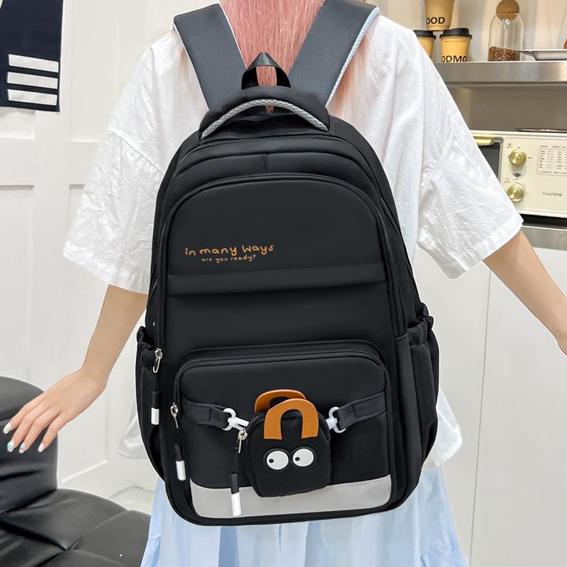 High Value Korean Version Ins Schoolbag Large Capacity Junior High School Student High School Backpack Girls Travel Backpack Student Schoolbag