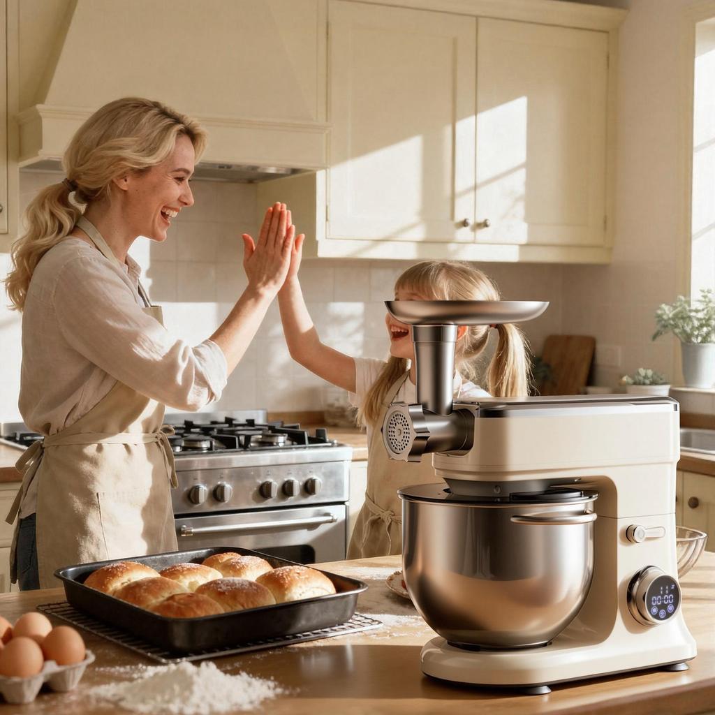 Biolomix BM606E Stand Mixer,1200W 7L Large Bowl OLED Touch Display Electric Kitchen Mixer