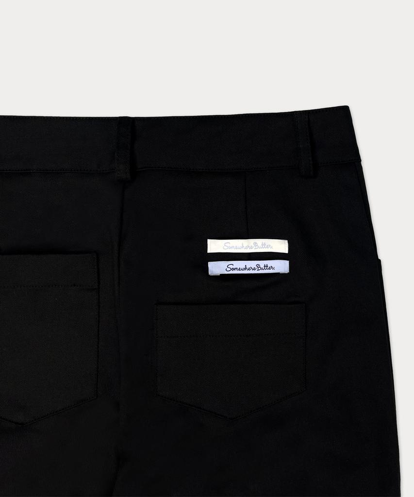 Sseomweeobeoteo Slit Biker Pants - Black