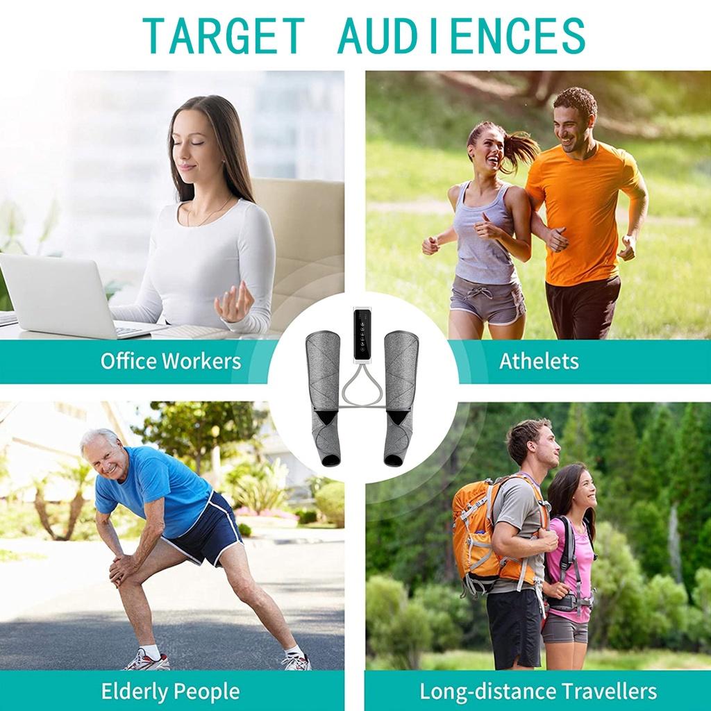 Air Compression Leg Massager Circulation Calf Foot Thigh Massage With Heat Handheld Controller Muscle Massager Pain Relief