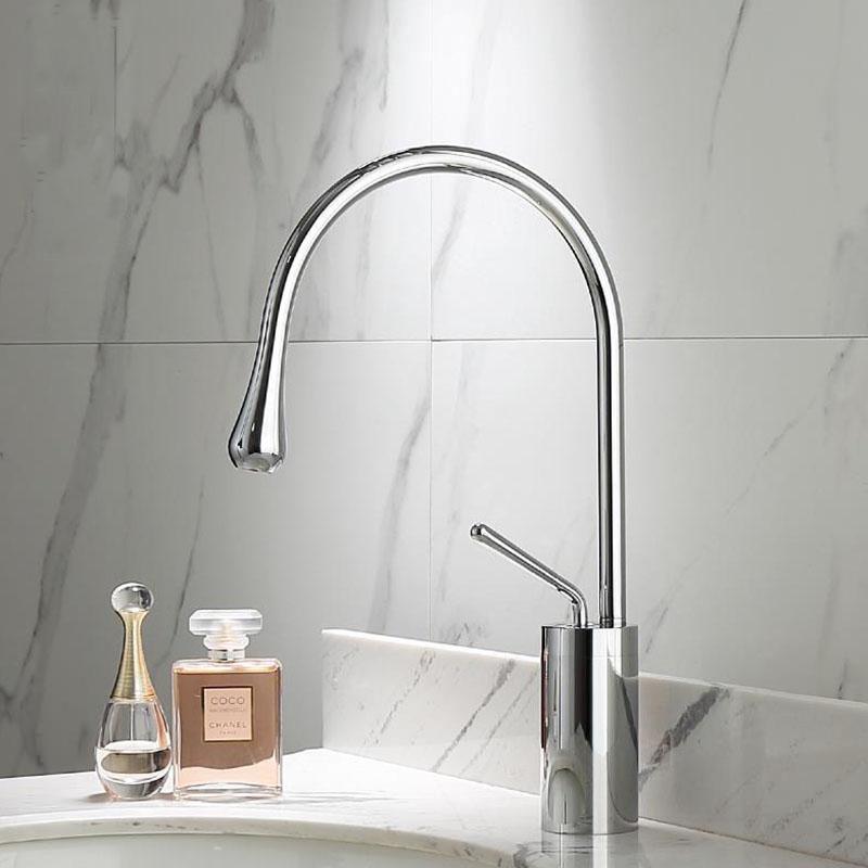 Gold Badezimmer Messing Waschtischarmatur Heiß- und Kaltwassermischer Einhebel Deckmontiert Waschtisch Kran für Badezimmer