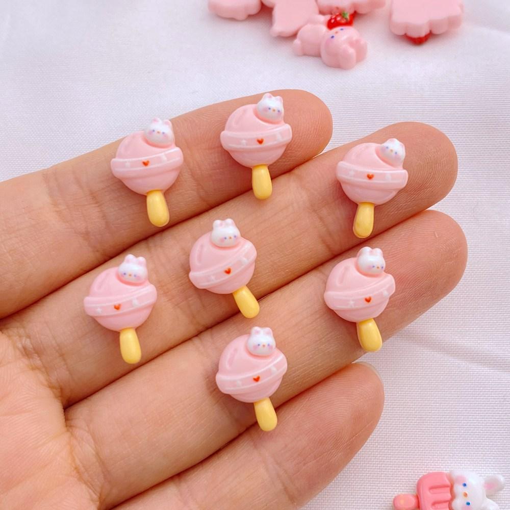 20Pcs New Cute Resin Mini Cartoon Rabbit Series Flat Back Manicure Parts Embellishments For Hair Bows Accessories