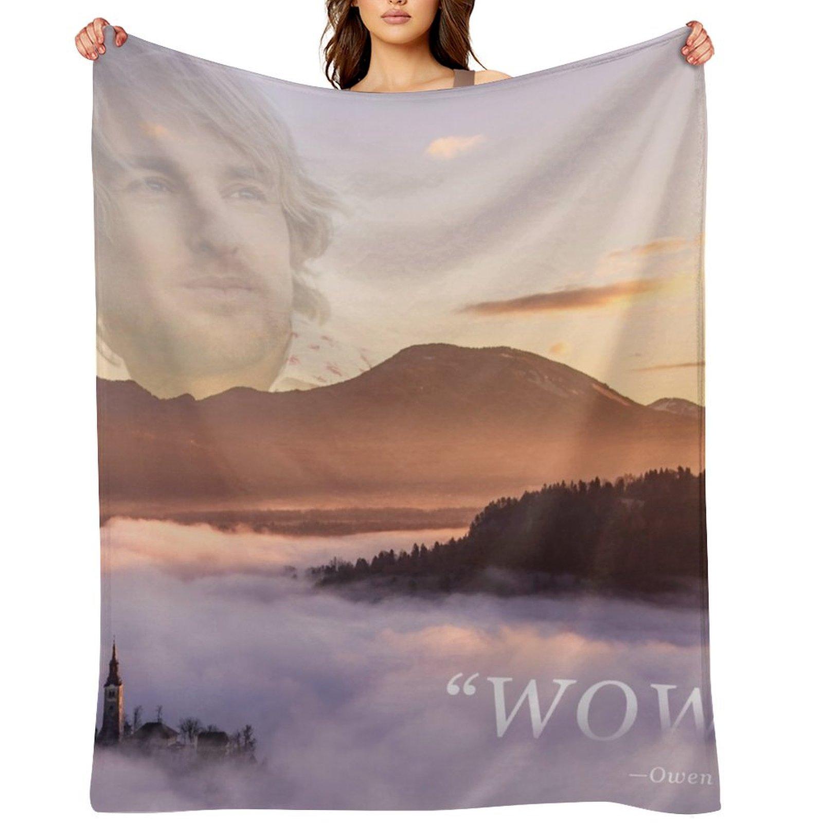 WOW - Owen Wilson Throw Blanket Picnic for sofa Hair Plush Blankets 30x40in