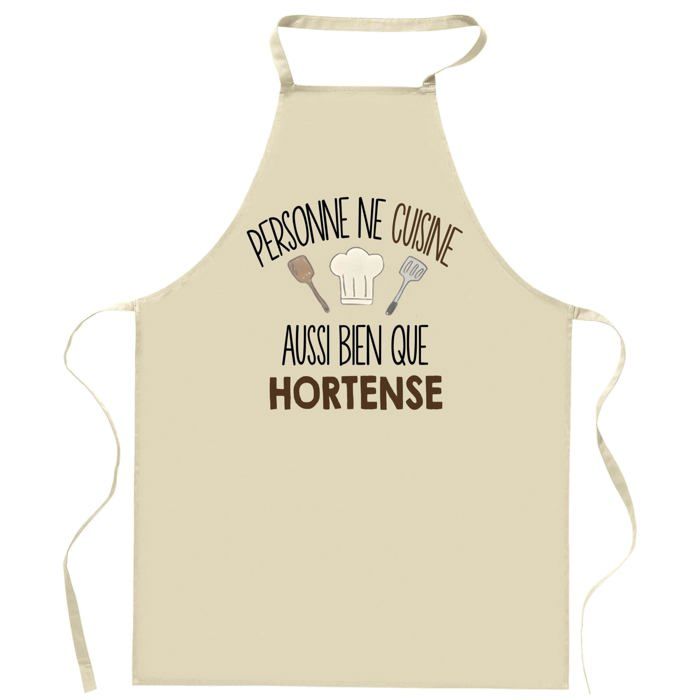 Tablier de cuisine - HORTENSE - Impression bretonne - Coton épais - Liens réglables