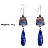 1 para kolczyków damskich, sztuczne niebieskie kamienie, temperament, biżuteria, wszystkie pasujące kolczyki z haczykami