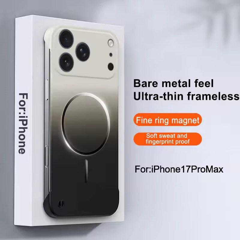

Gradient Color Frameless Magnetic Case For iPhone 17 Air 16 15 14 13 12 Pro Max For Magsafe Ultra Thin Soft PC Back Cover iPhone 12 білий
