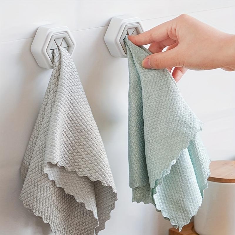 [4pcs Towel Plugs] 4pcs Self-Adhesive Towel Plugs-Non-Perforated Wall-Mounted Hooks for Bathroom&Kitchen,Easy Install Contemporary Plastic Towel Rack