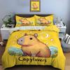 Cute Cartoon Capybara Print Bedding Set Duvet Cover 1 Duvet Cover 2 Pillowcases Adult And Children Bedding Set Christmas Gifts