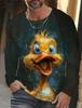 Men's Long Sleeve Shirt Fashion 3D Animal Print Top T-Shirt