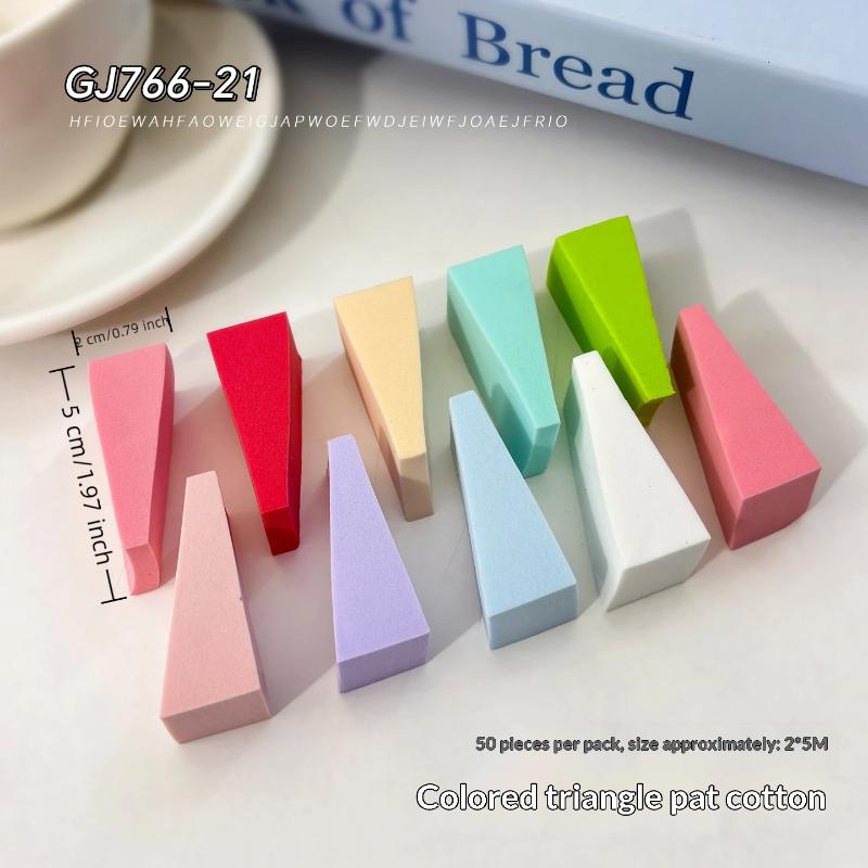 50Pcs Colorful Nail Art Sponge Square Triangle Sponges Gradient Diy Nail Sponge Gel Polish Design Manicure Paintings Supplies