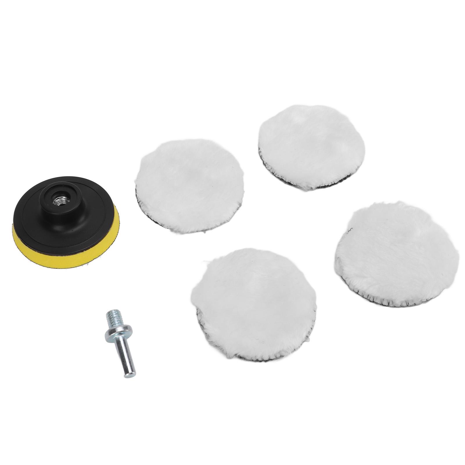 

6pcs 3in Imitation Wool Polishing Pad Kit with 5 8in‑11 Drill Adapter Buffing Pads for Car Buffer Polisher