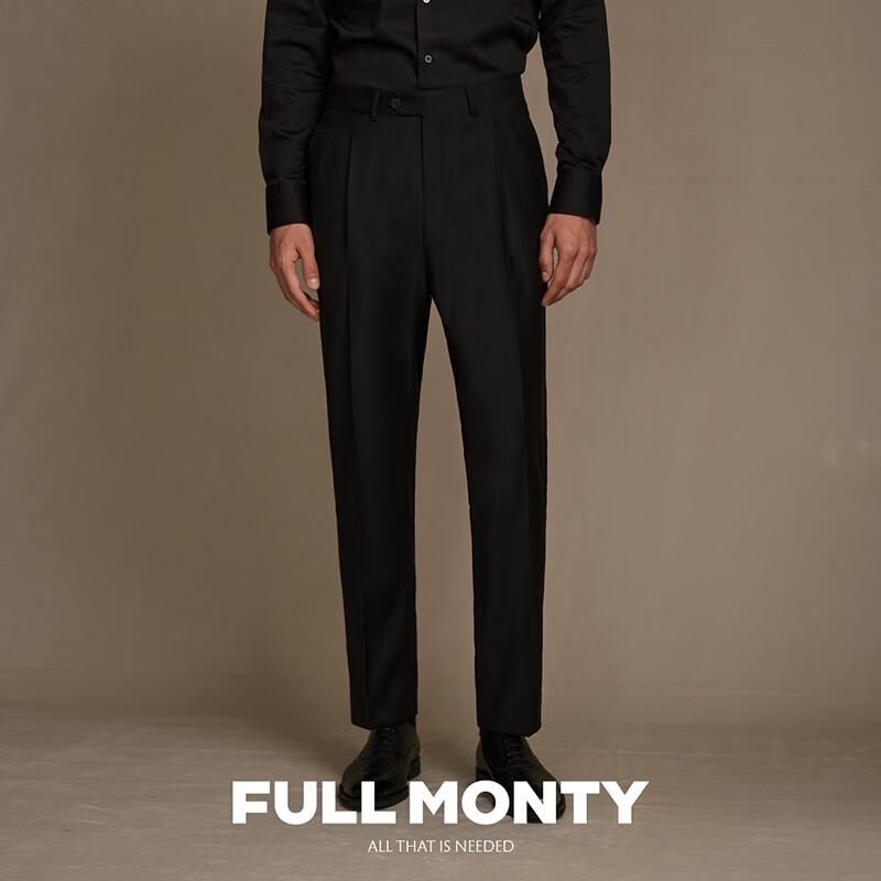 FULL MONTY Men s High-Waist 100% Wool Trousers S