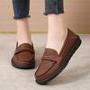 Leather Wedge Women Flats Fashion Black Women Shoe Slip On Women Casual Shoes Moccasins Tenis Chaussure Femme Plus Size