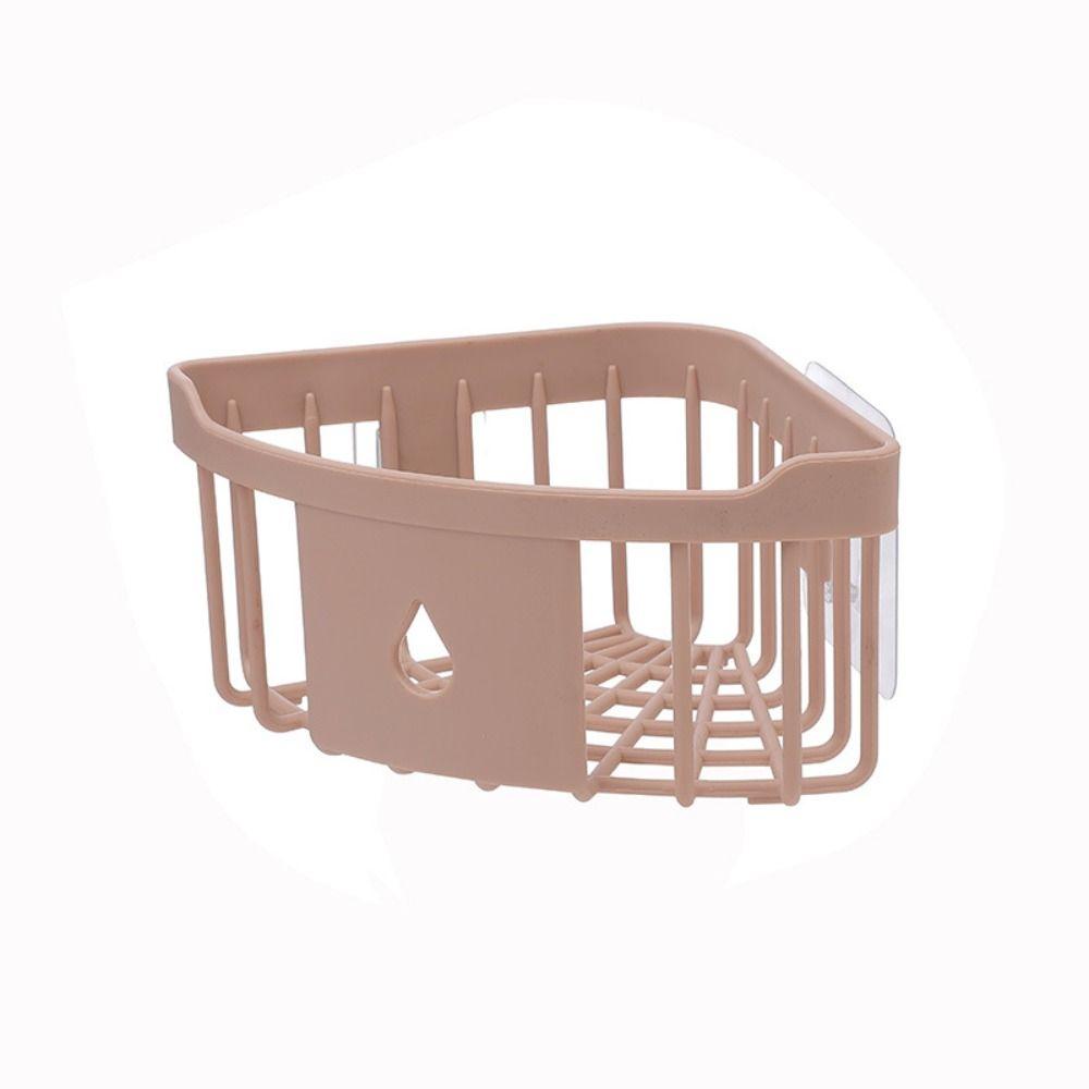Plastic Storage Rack Organizer Punch Free Corner Organizer Hollow Design Shower Shelf  Kitchen