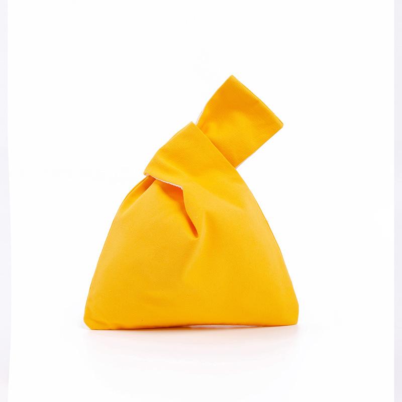 Cotton Women's Handbags Knot Wrist Shopping Bag Eco friendly Reusable Grocery Pouch Lightweight Tote Handbags Coin Purse Bag