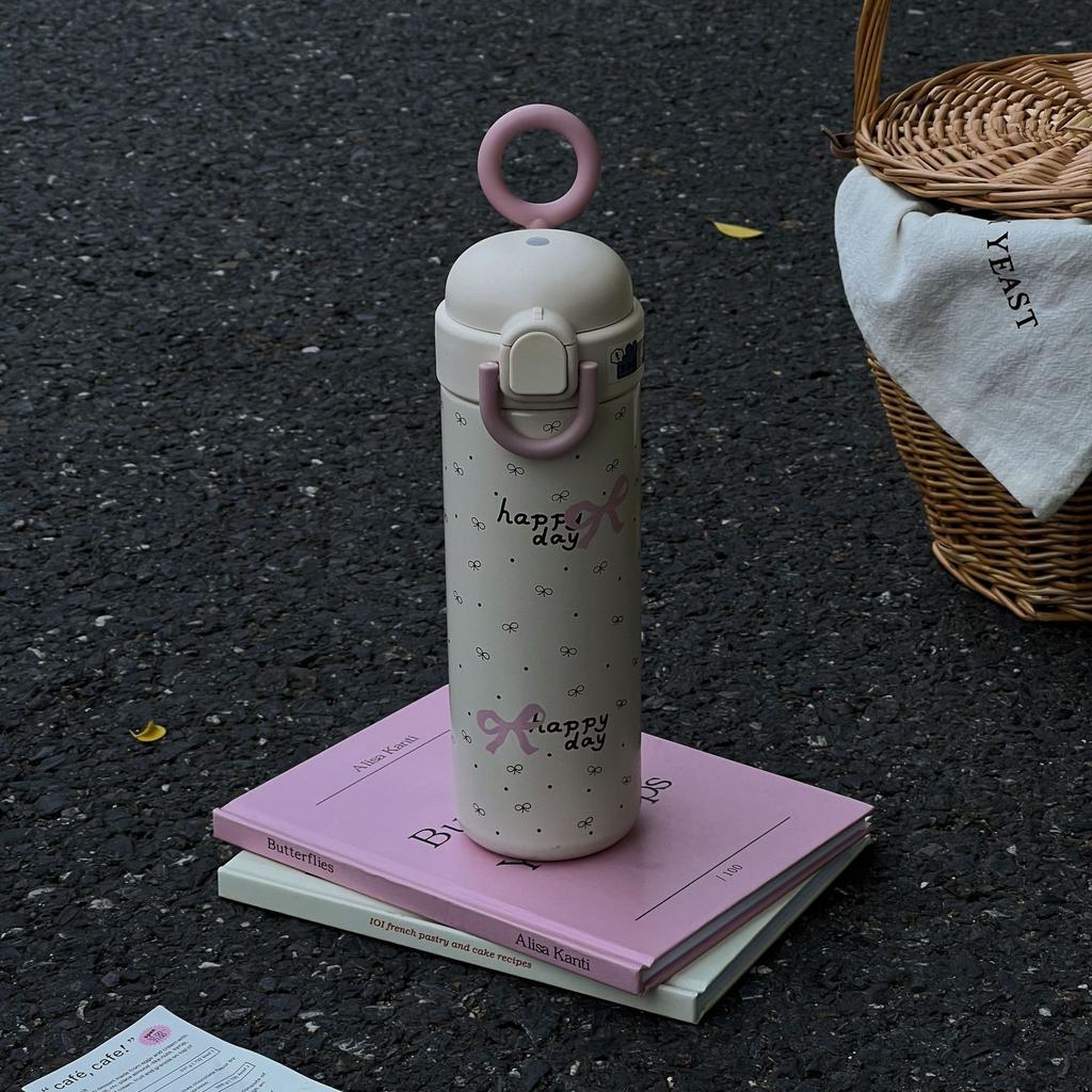 Bouncing thermos cup 316 food grade student water cup girls high value portable new anti-drop cup gift