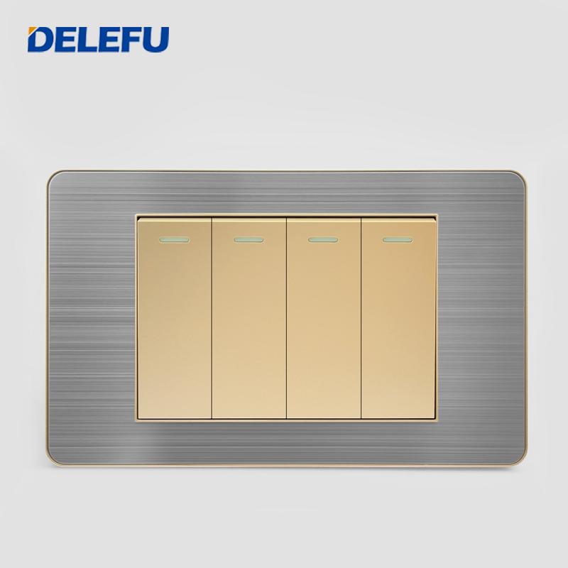 DELEFU Brazilian Model 118 Type 10A/20A Stainless Steel Gray Surface Gold-Plated USB Type-C Connector 20W Fast Durable PC
