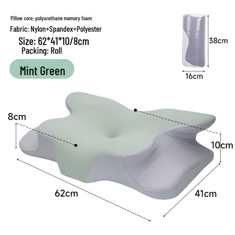

Memory Foam Knitted Deep Sleep Neck Support Pillow - Class A Non-Collapsing Sleep Aid Wing Pillow MJ8149